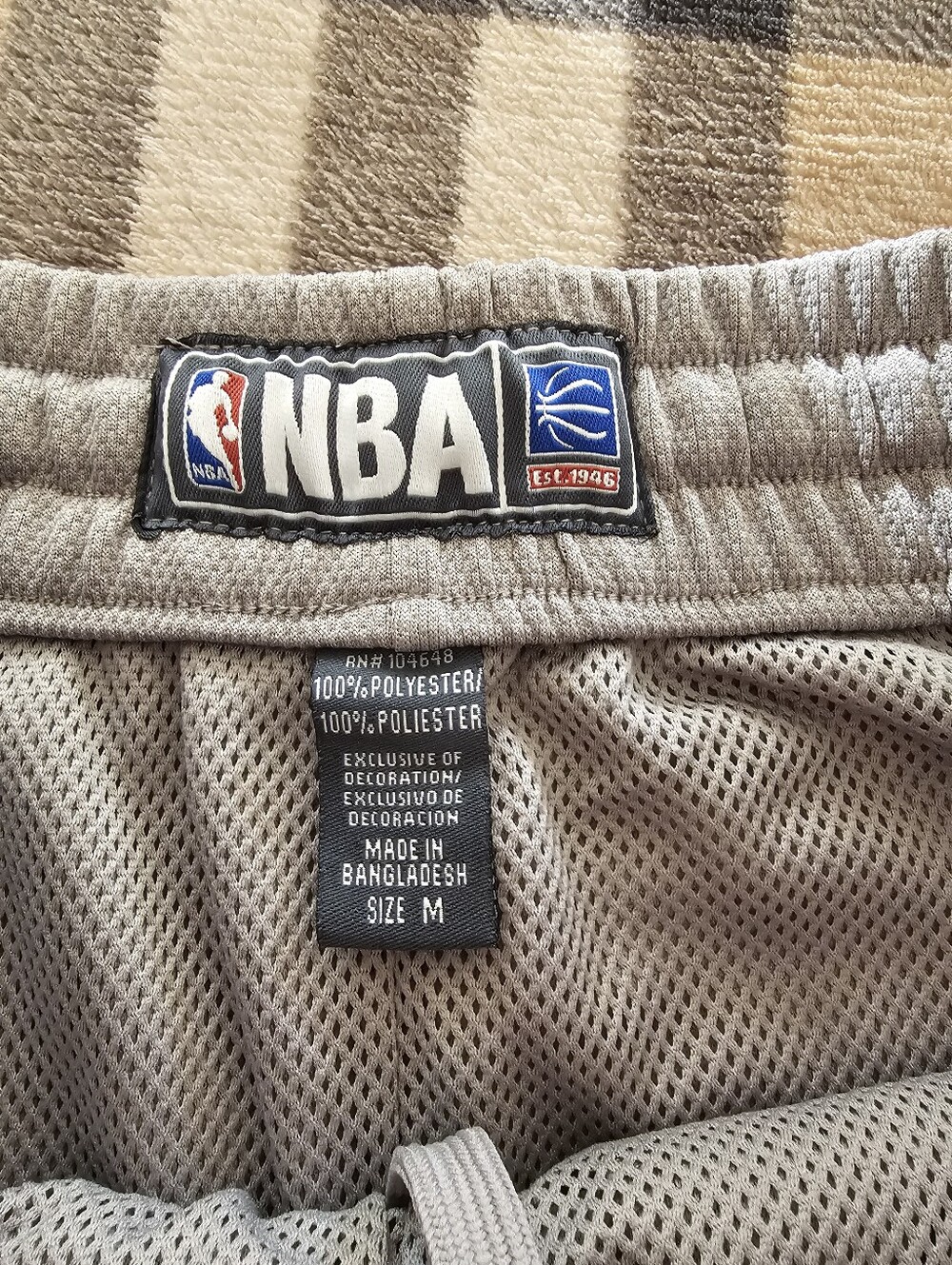 NBA Gray and Black Athletic Shorts with Blue Accents - Picture 5 of 8
